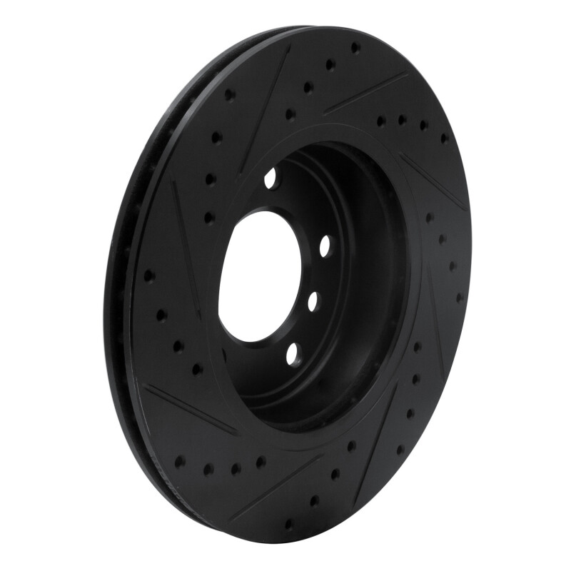 BMW 325CI Brake Rotor (1) - Front Right - R1 Concepts - Drilled & Slotted - Black - `99-`08